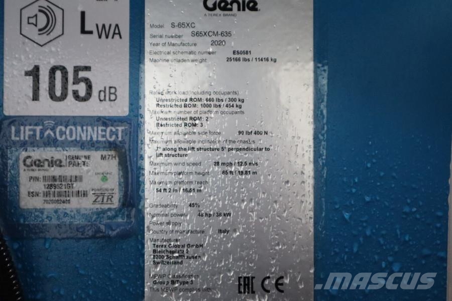 Genie S65XC Valid inspection, *Guarantee! Diesel, 4x4 Dr Teleskopik personel platformları