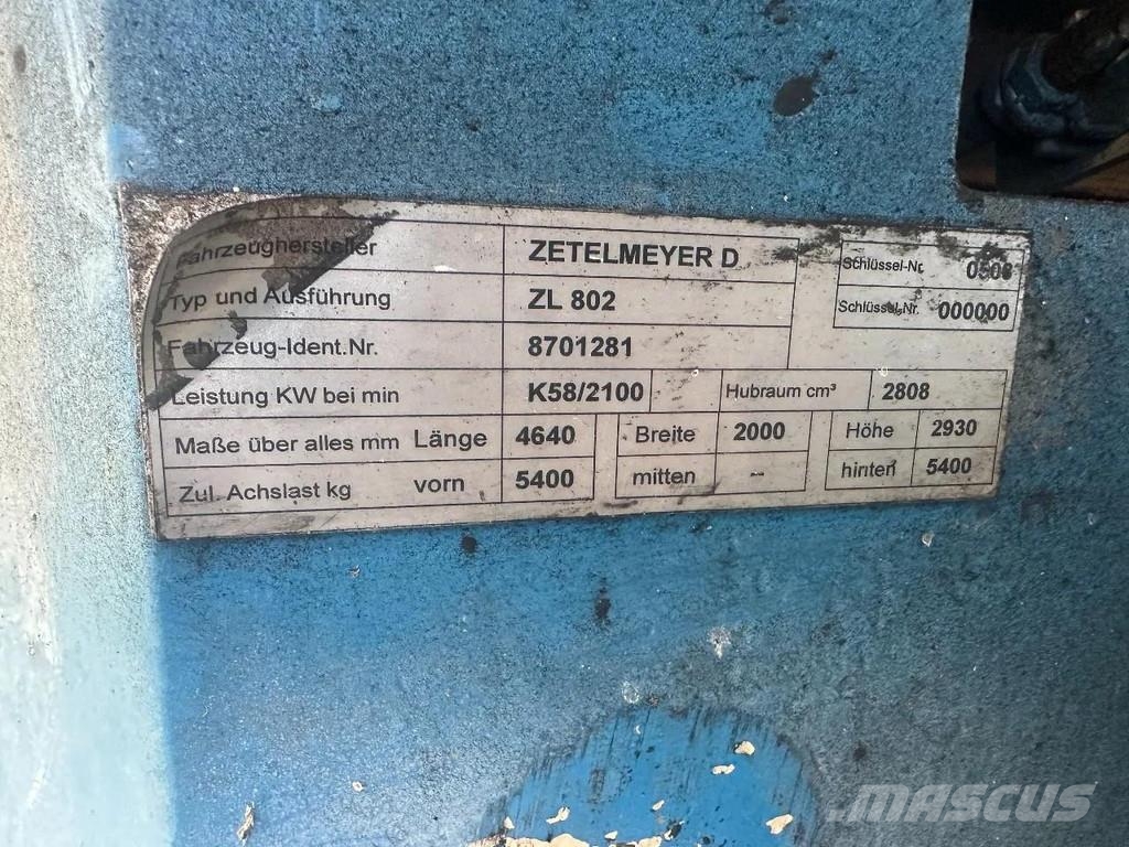Zettelmeyer ZL802 , 9224 HOURS Pyöräkuormaajat