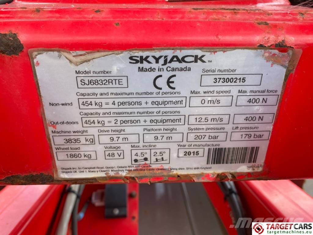 SkyJack SJ6832RTE HyBrid 4x4 Scissor Work Lift 1180cm Plataformas tijera
