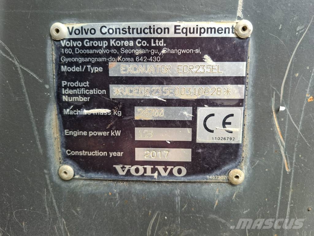 Volvo ECR235EL (+3 Buckets) Rupsgraafmachines