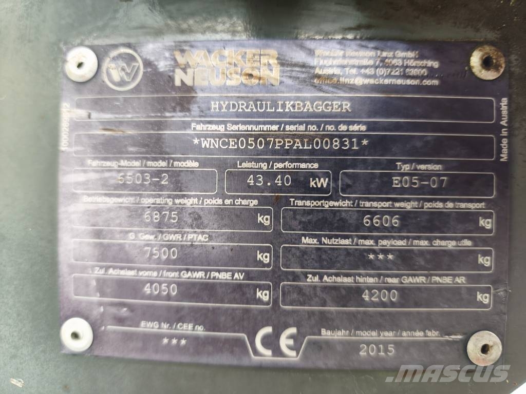 Wacker Neuson 6503 9503 LIEBHERR KOMATSU PW 98 Gravemaskiner på hjul