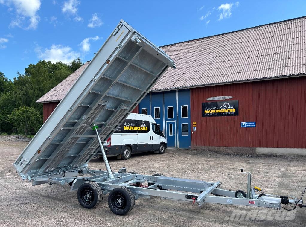 Henra Plattformstrailer 3-vägstipp 3,5 ton hydraulisk Personbilssläp