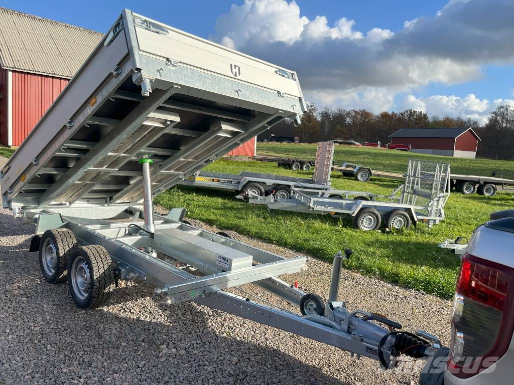 Henra Plattformstrailer 3-vägstipp 3,5 ton hydraulisk Personbilssläp