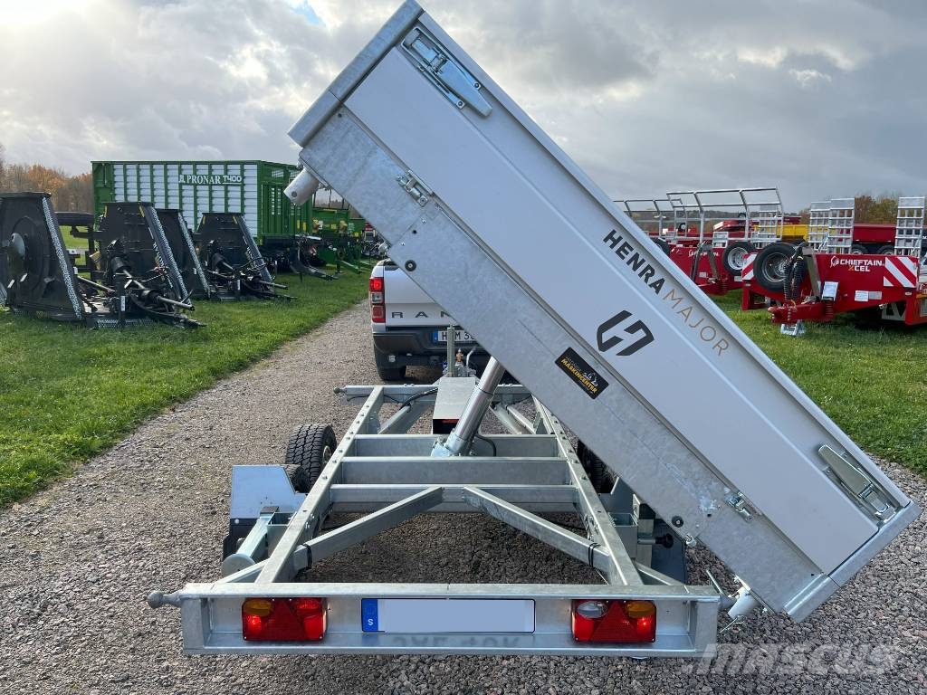 Henra Plattformstrailer 3-vägstipp 3,5 ton hydraulisk Personbilssläp