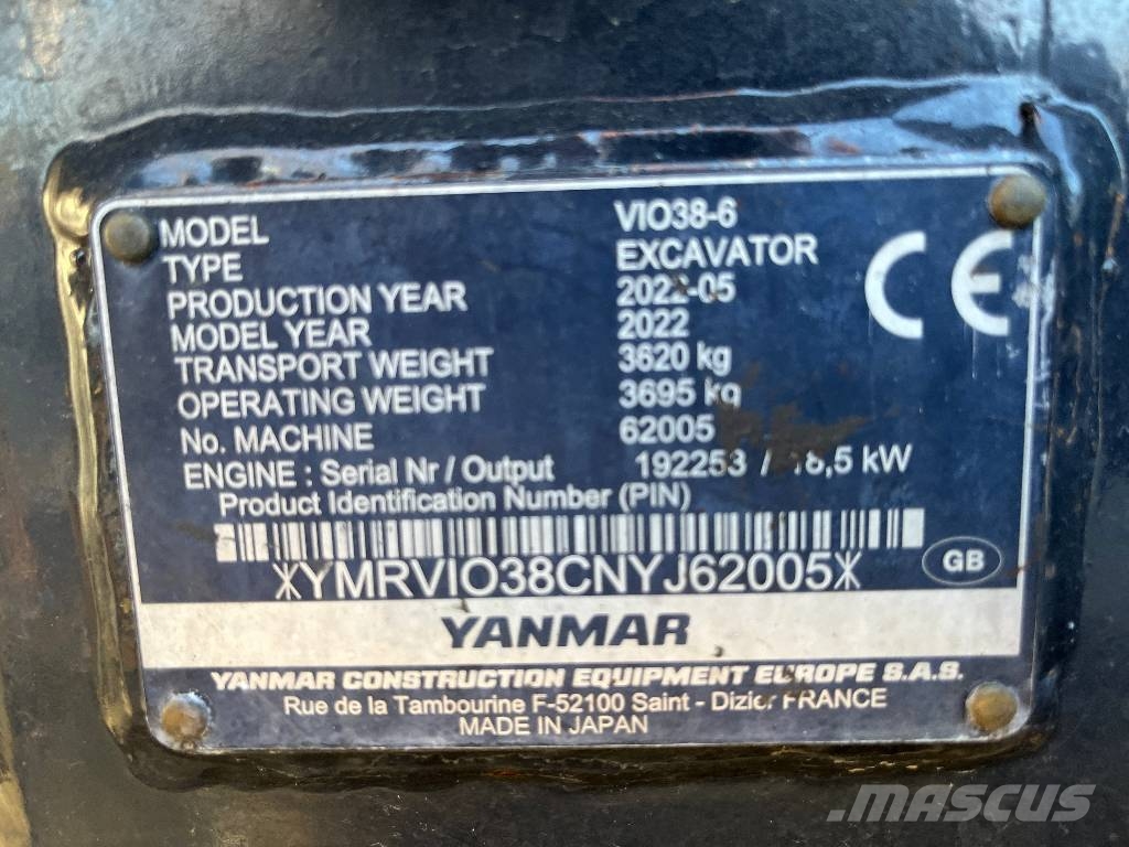 Yanmar VIO38-6 V-4278 IO 反鏟裝載機