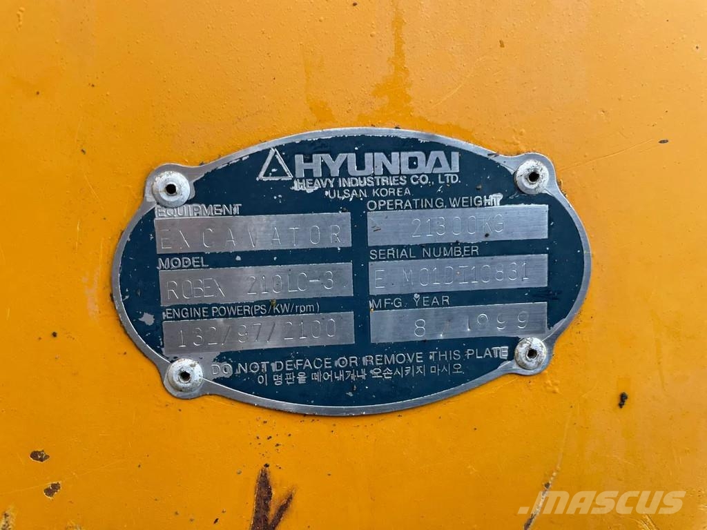 Hyundai Robex 210 LC-3 Track Excavator 21T. Hammer Lines R Bageri guseničari