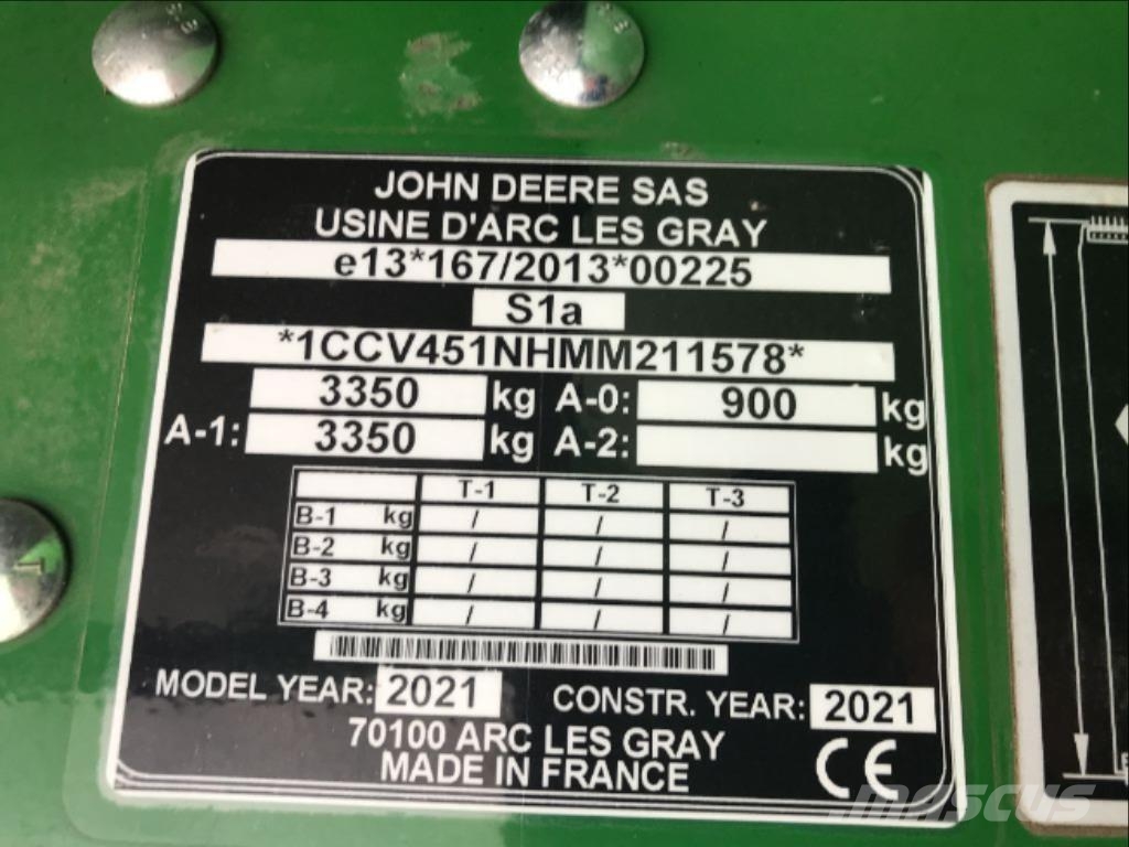 John Deere V 451 M MAXICUT 13 COUTEAUX Rotopresse