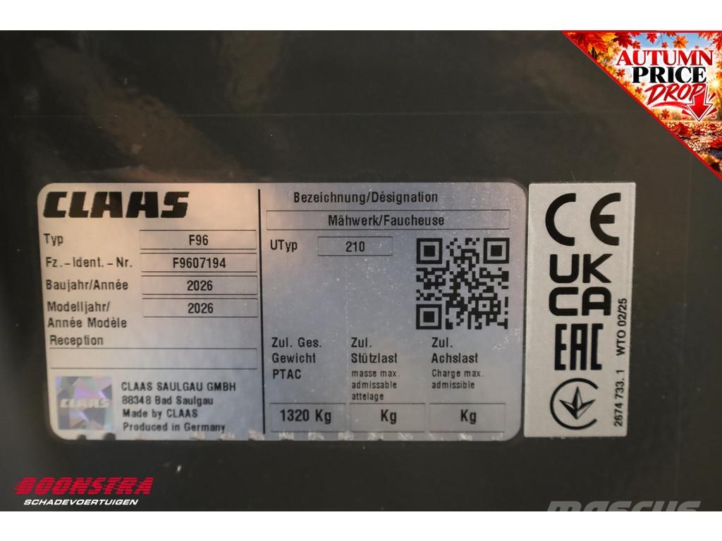 CLAAS Disco 3200 FC Move Frontmaaier BY 2026 Segadoras