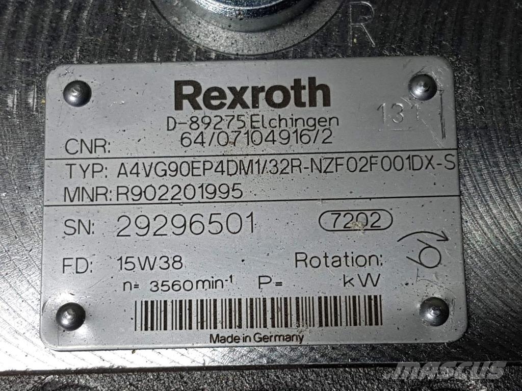 Rexroth A4VG90EP4DM1/32R-R902201995-Drive pump/Fahrpumpe Hydraulika