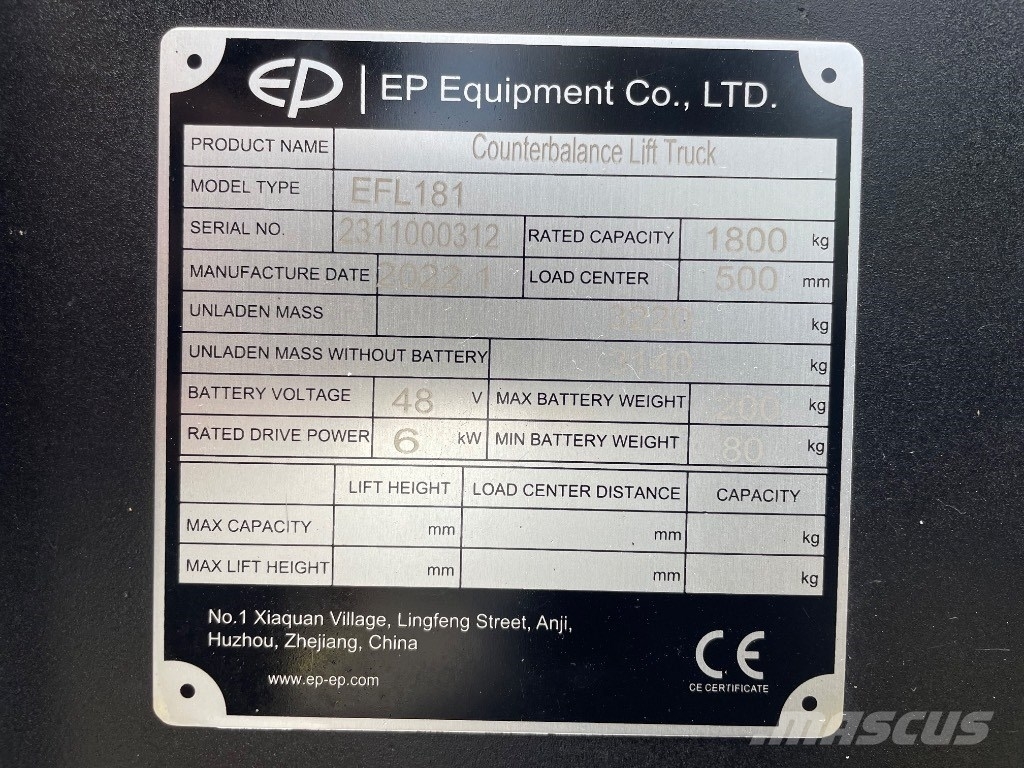 EP EFL 181 Elektrische heftrucks