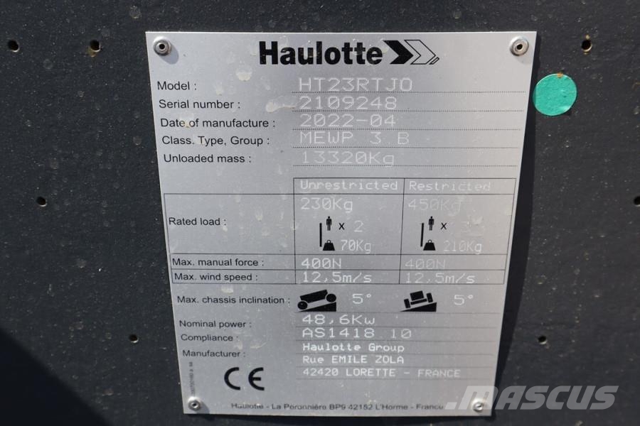 Haulotte HT23RTJ O Valid Inspection, *Guarantee! Diesel, 4x Ανυψωτήρες με τηλεσκοπικό βραχίονα