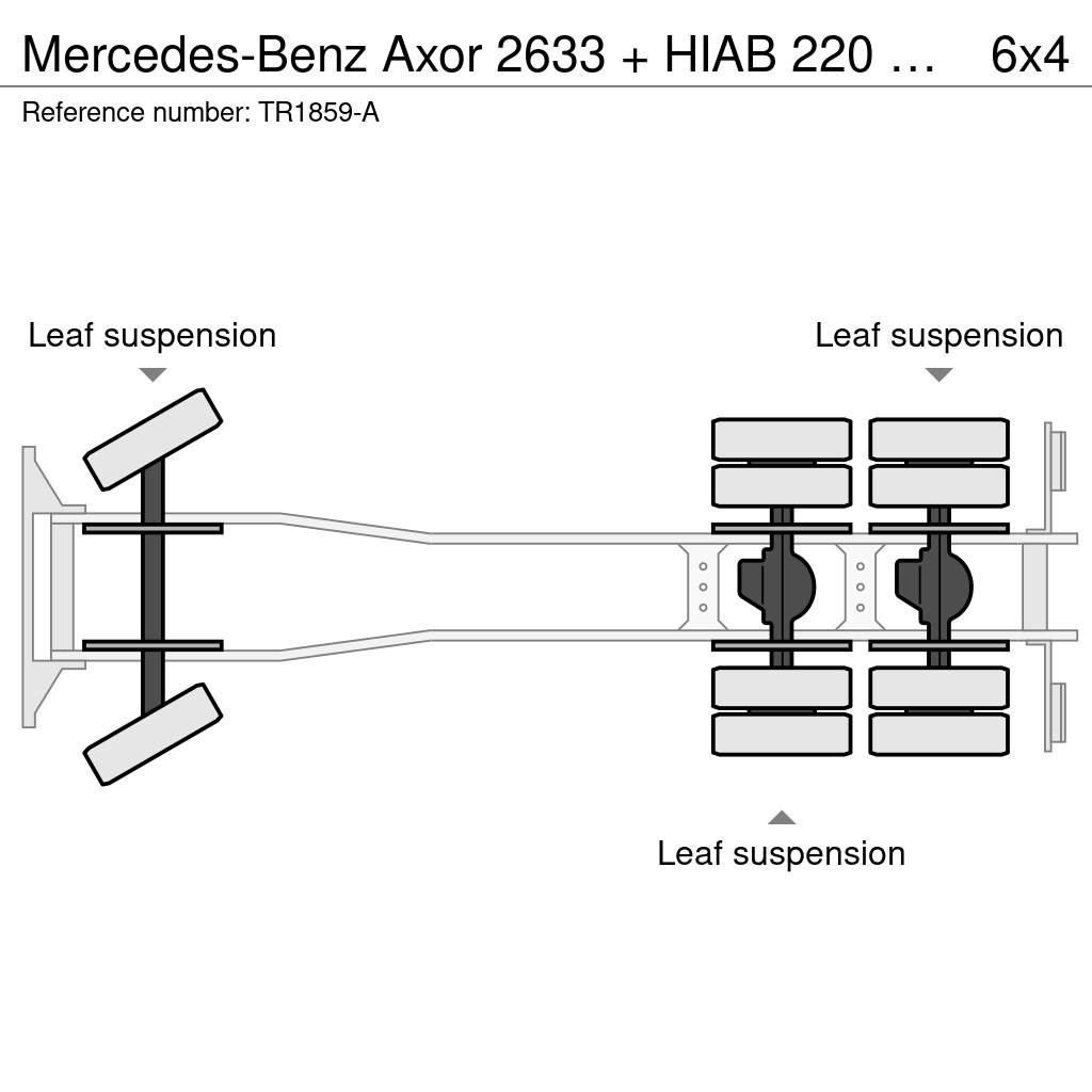 Mercedes-Benz Axor 2633 + HIAB 220 C + REMOTE + 6X4 + 3 SIDE TIP 自卸式货车