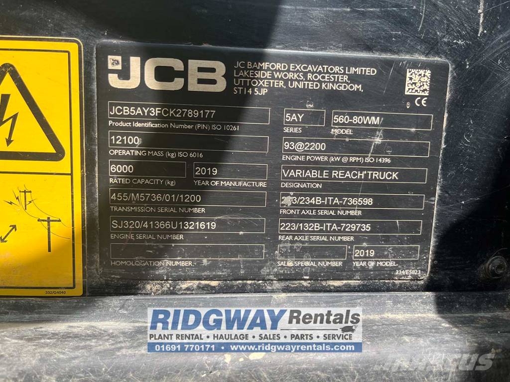 JCB 560-80 waste master Teleskoplastare