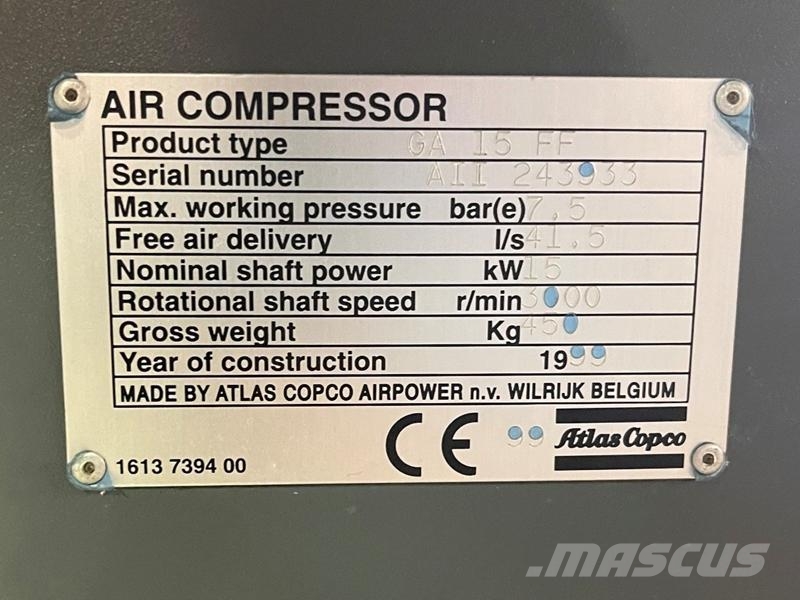 Atlas Copco GA 15 FF Kompresori