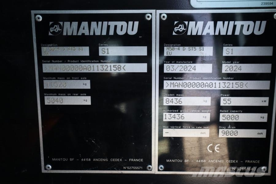 Manitou M50-4 Valid Inspection, Diesel, 4x4 Drive, 5t Capa 험지용 트럭