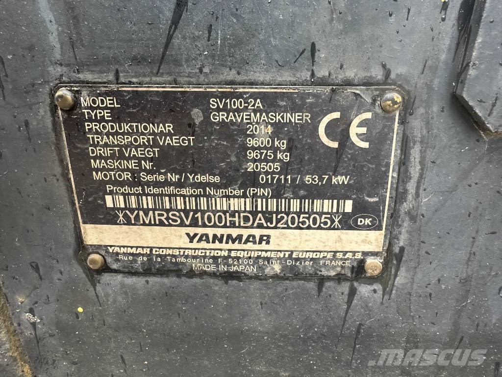Yanmar SV 100-2A // 2D // Skovle /buckets Midi excavators  7t - 12t