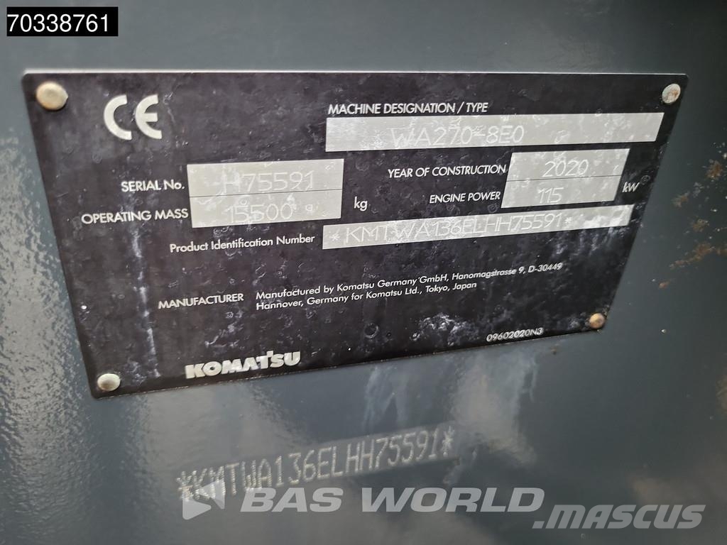 Komatsu WA270 -8E0 Quick Coupler Radlader
