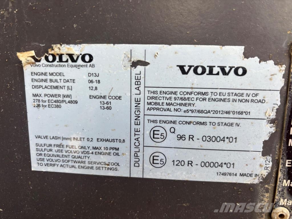 Volvo EC480EL Kāpurķēžu ekskavatori