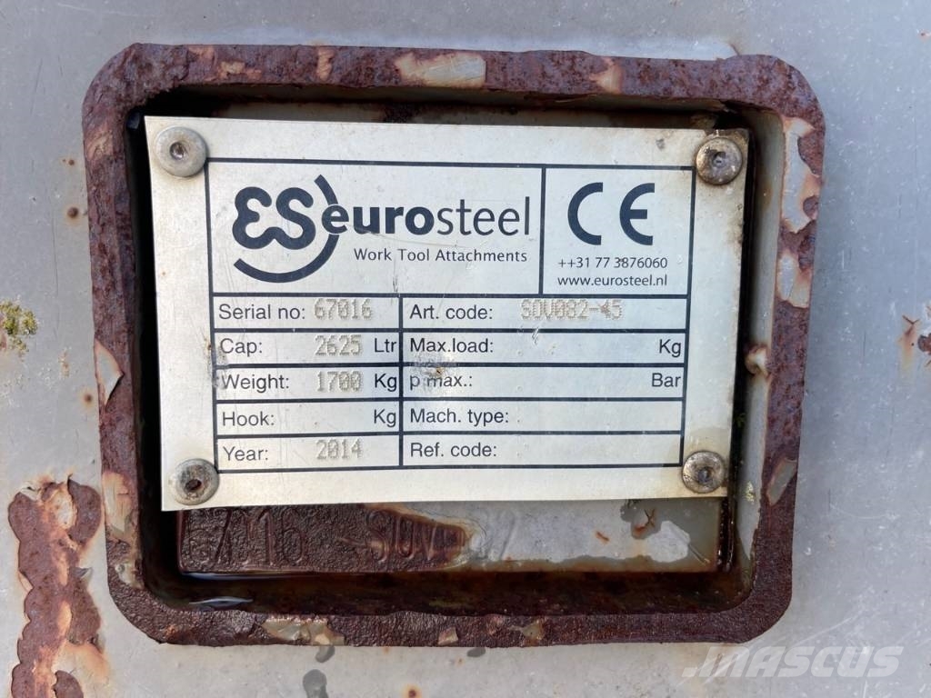 Eurosteel Crane bucket / Kraanbak 220cm 2600 liter CW45 Cucharones