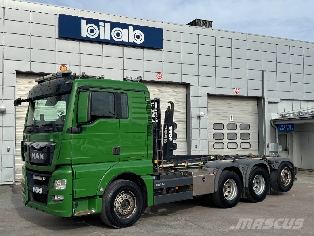 MAN TGX 35.480 8x4-4 Lastväxlare 훅 리프트 트럭