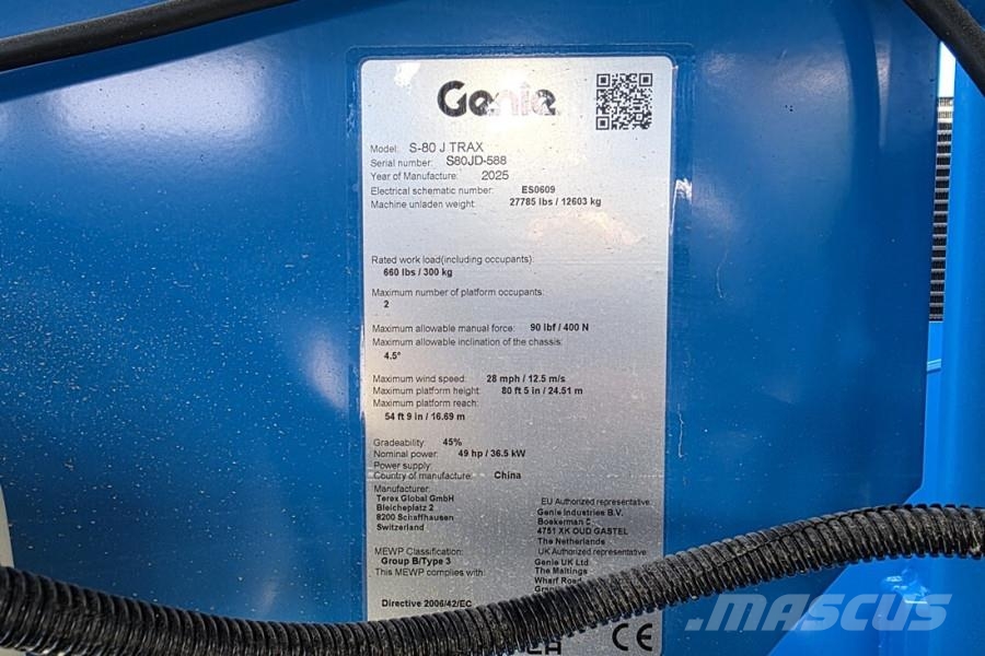 Genie S-80J Trax Valid inspection, Diesel, 4x4 Drive, 26 Teleskopske dvižne ploščadi