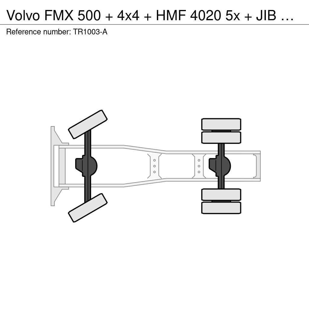 Volvo FMX 500 + 4x4 + HMF 4020 5x + JIB 4x 30 METER + RE Trækkere
