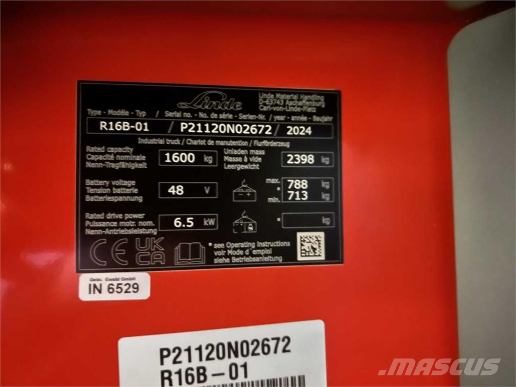 Linde R16B Reachtruck