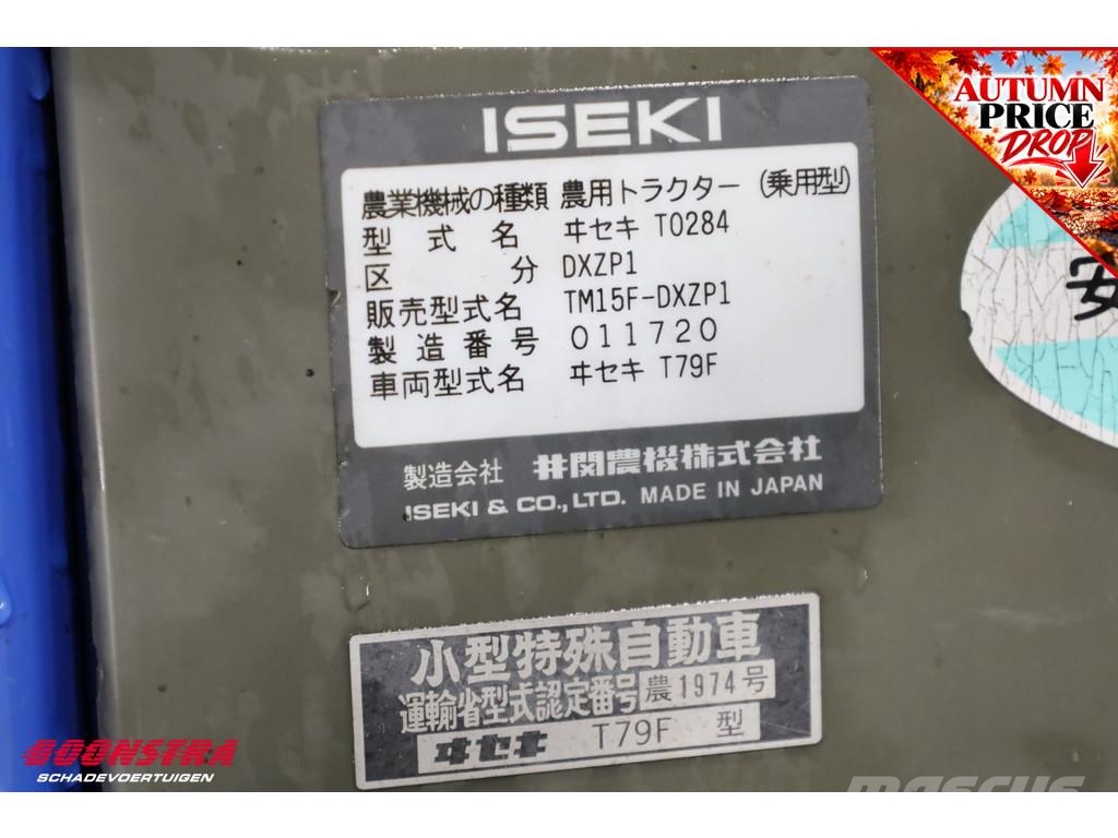 Iseki TM15 11 KW Minitraktor + Frees 419 Uur Traktori