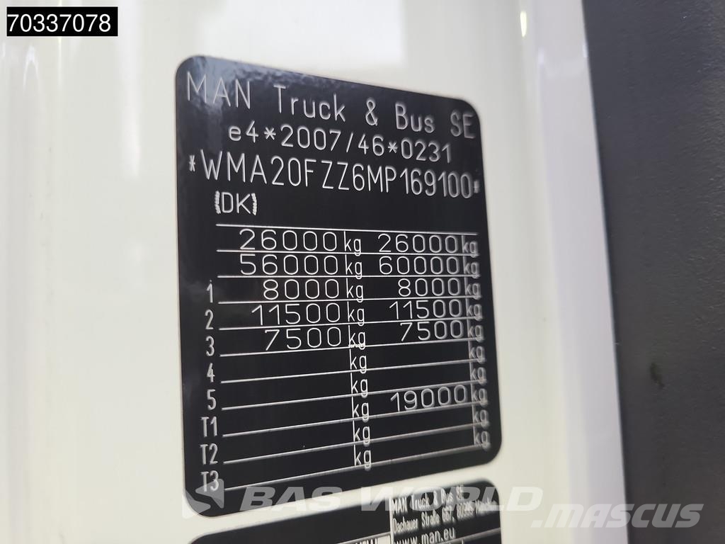 MAN TGX 26.460 6X2 Lift Axle Full Air Retarder Automat Kabeļu pacēlājs nomontējamām kravas mašīnām
