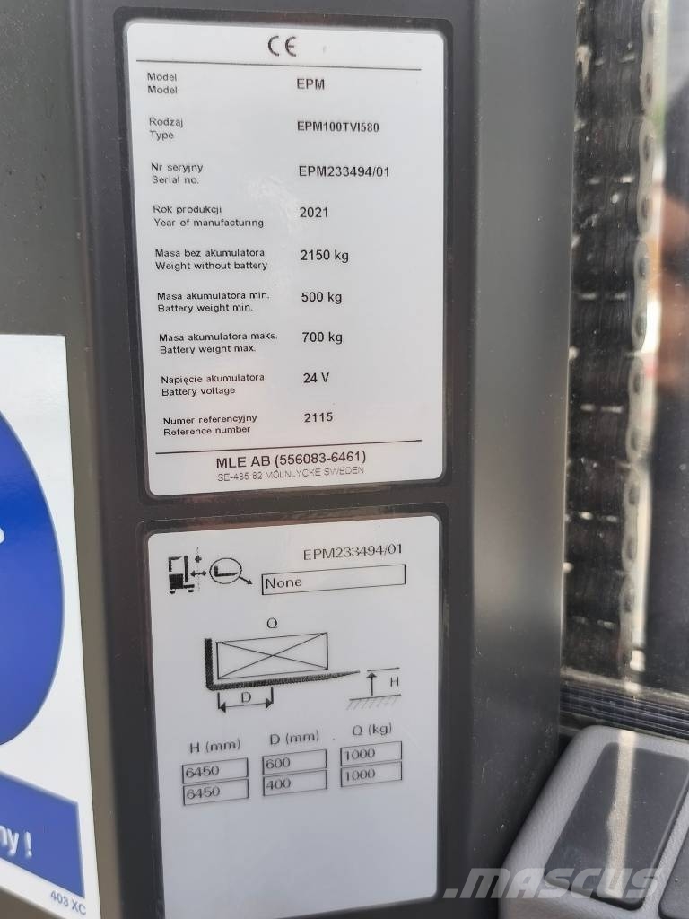 UniCarriers EPM 100 Orderpicker voor hoog niveau