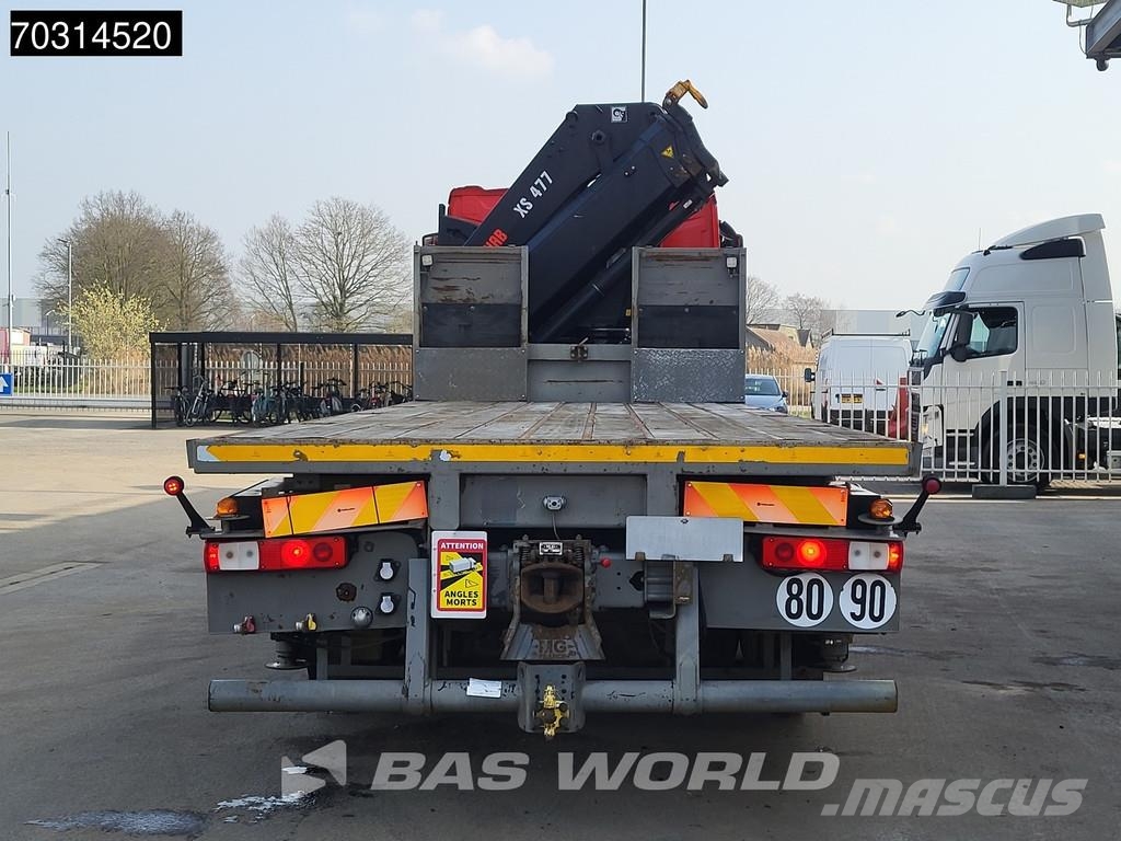 Renault C 460 8X2 HIAB 477EP-2 HIPRO Crane Kran Lift+steer 平板式/側卸式卡車
