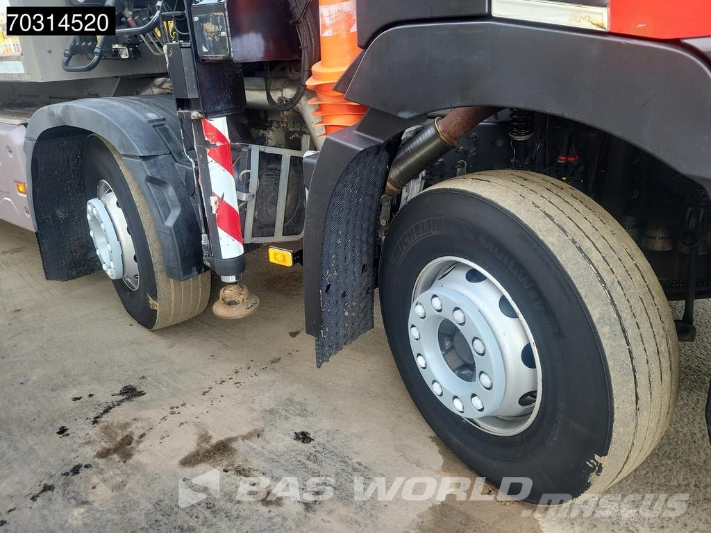 Renault C 460 8X2 HIAB 477EP-2 HIPRO Crane Kran Lift+steer 平板式/側卸式卡車