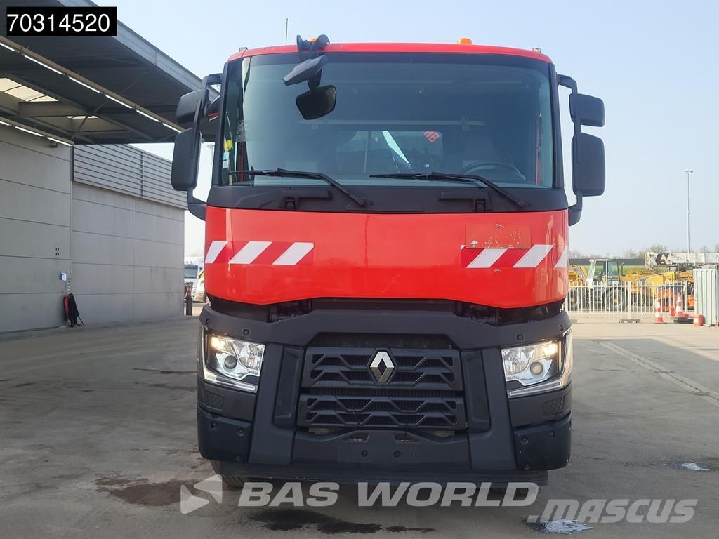 Renault C 460 8X2 HIAB 477EP-2 HIPRO Crane Kran Lift+steer 平板式/側卸式卡車