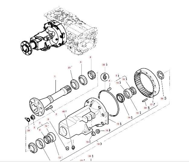 Complete reduction gear 4309154M95 4301238M2 M 050 轴