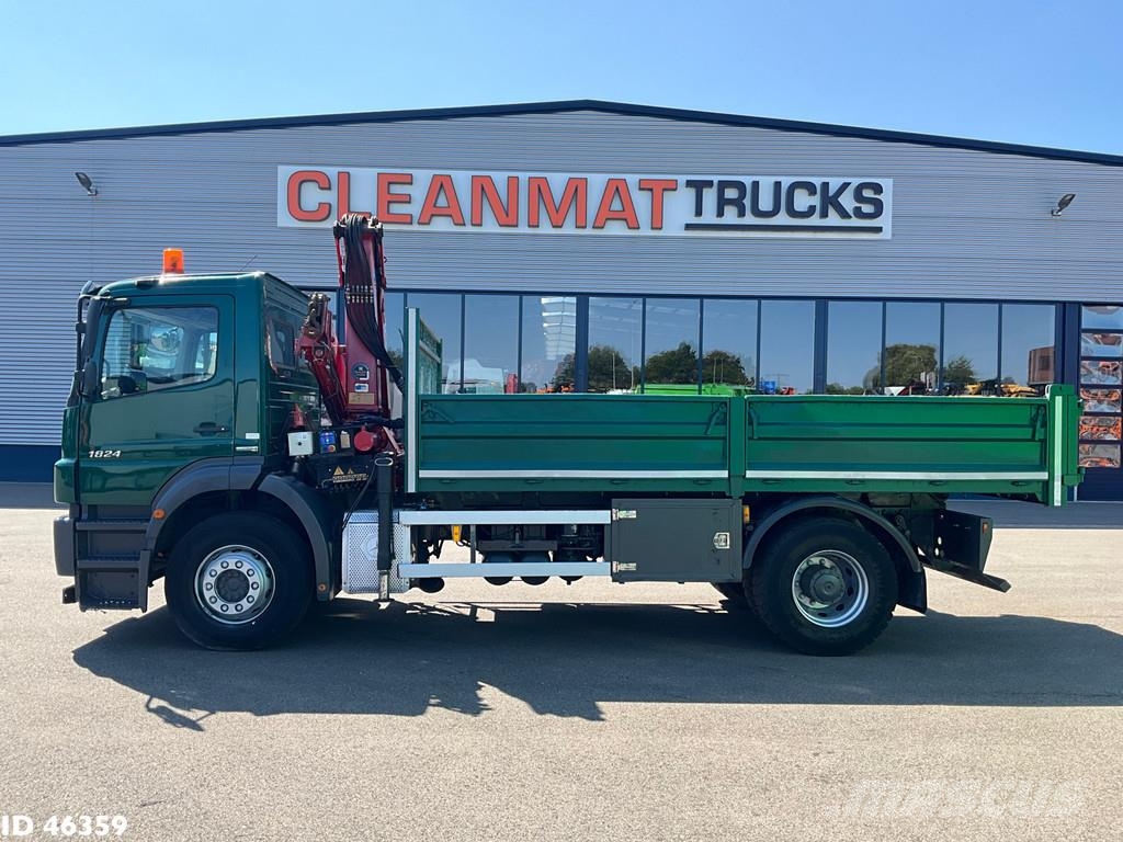 Mercedes-Benz Axor 1824 Manual Full steel HMF 12 Tonmeter laadkr شاحنات قلابة