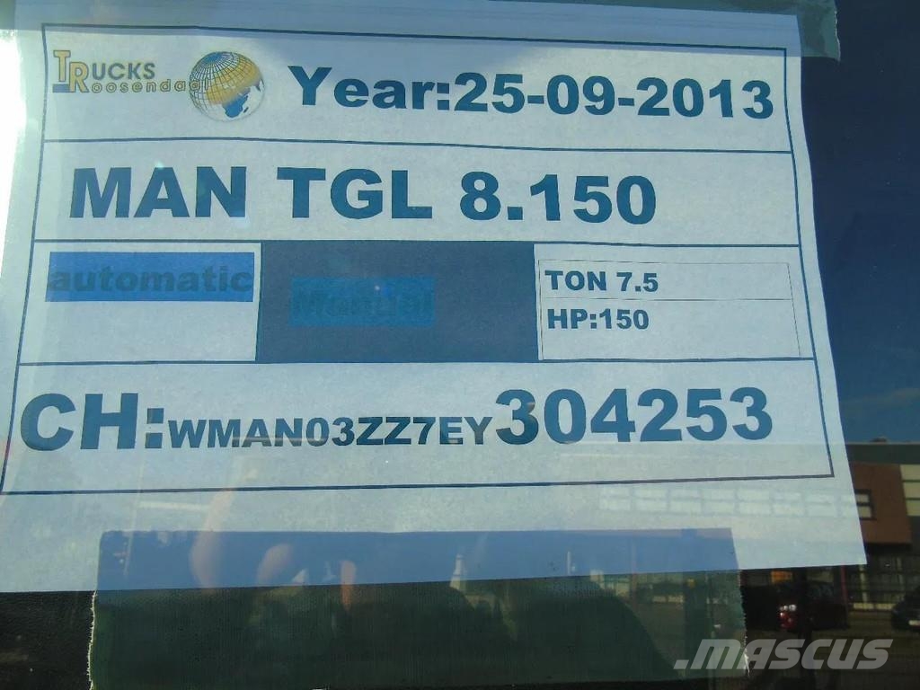 MAN TGL 8.150 + EURO 6 شاحنات الرافعات الخطافية