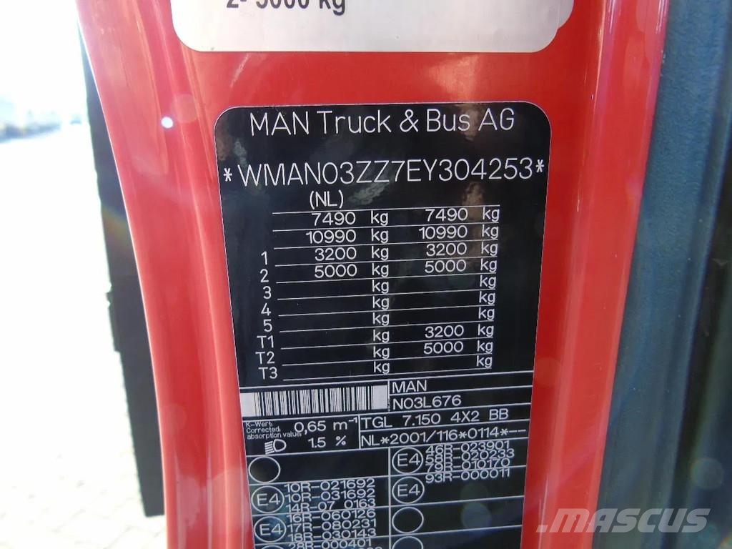 MAN TGL 8.150 + EURO 6 شاحنات الرافعات الخطافية
