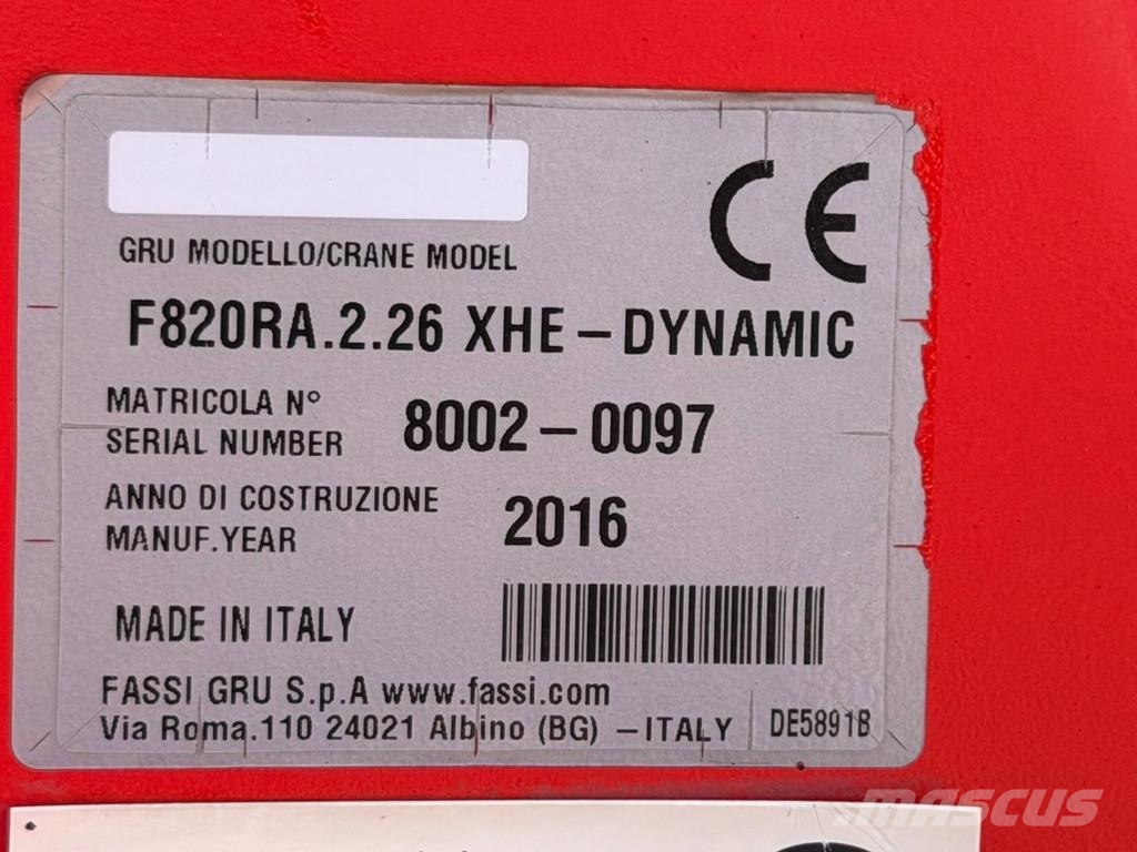 MAN TGS 37.440 8X4 + CRANE FASSI F820 (6x) - *265.000k Kranen voor alle terreinen
