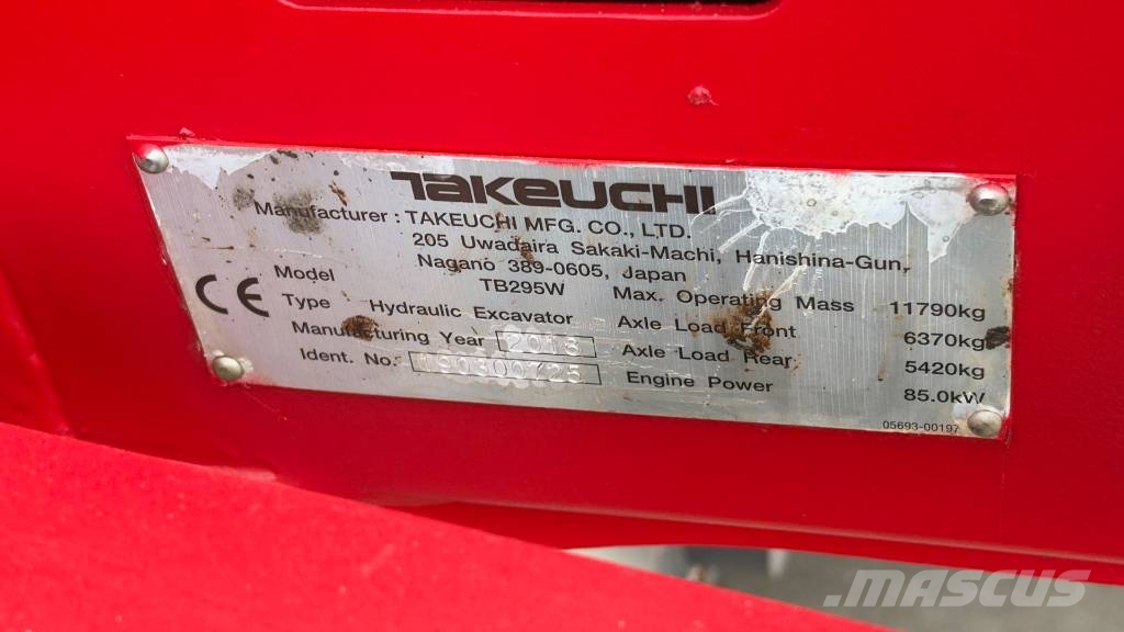 Takeuchi TB295W - ROTOTILT - 2018 YEAR - 9495 HOURS Wielgraafmachines