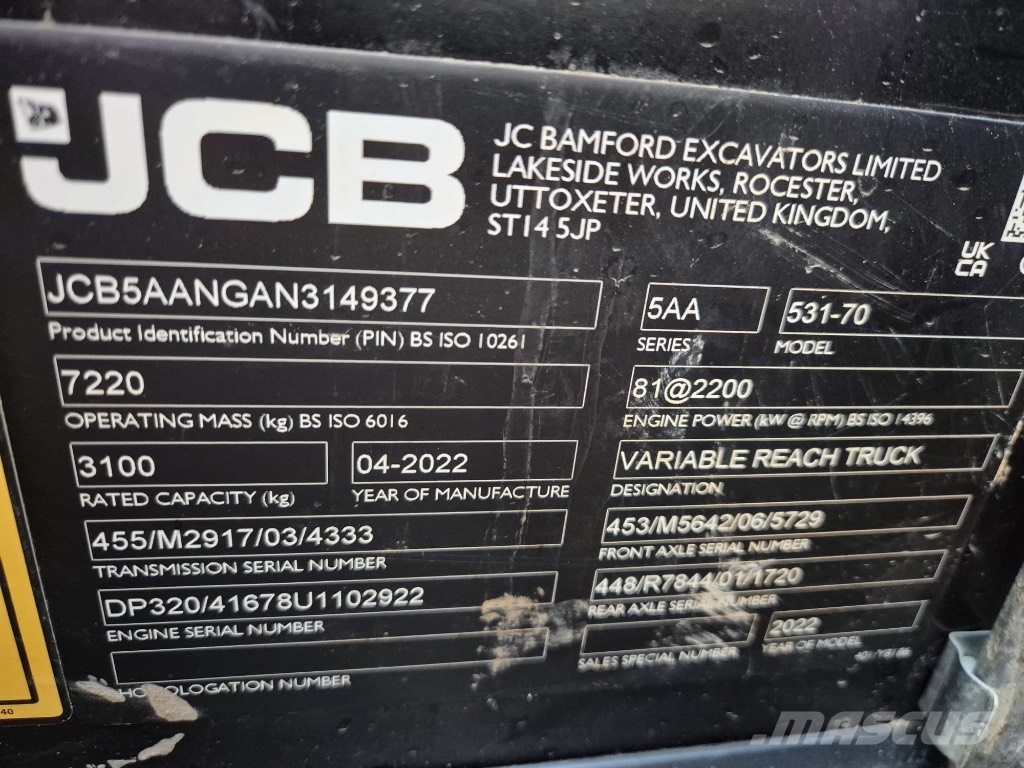 JCB 531-70 Teleskoplader / Telelader / Manitou - Bj 22 Verreikers