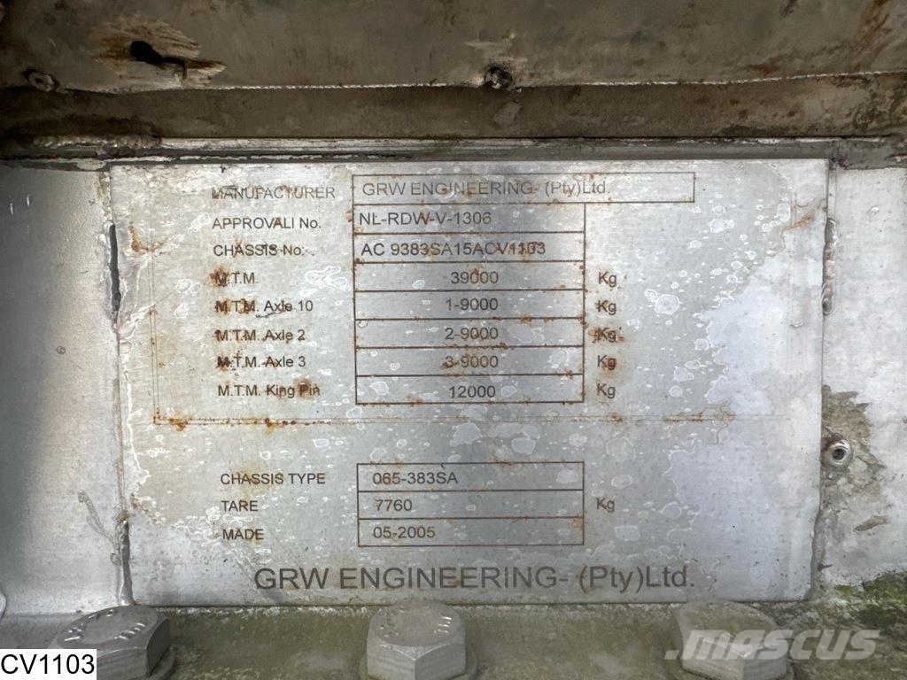 GRW Chemie 37.500 Liter, 1 Comp, Lift axle Semi Reboques Cisterna
