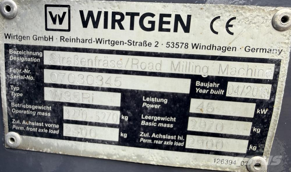 Wirtgen W 35 Ri Asfalt-koldfræsere