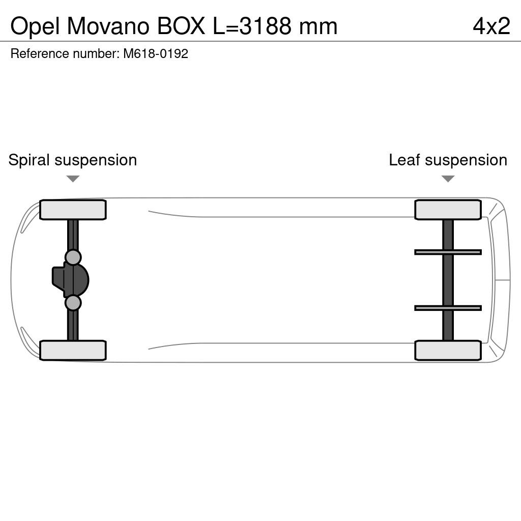 Opel Movano BOX L=3188 mm Kis teherszállító/Platós kocsi