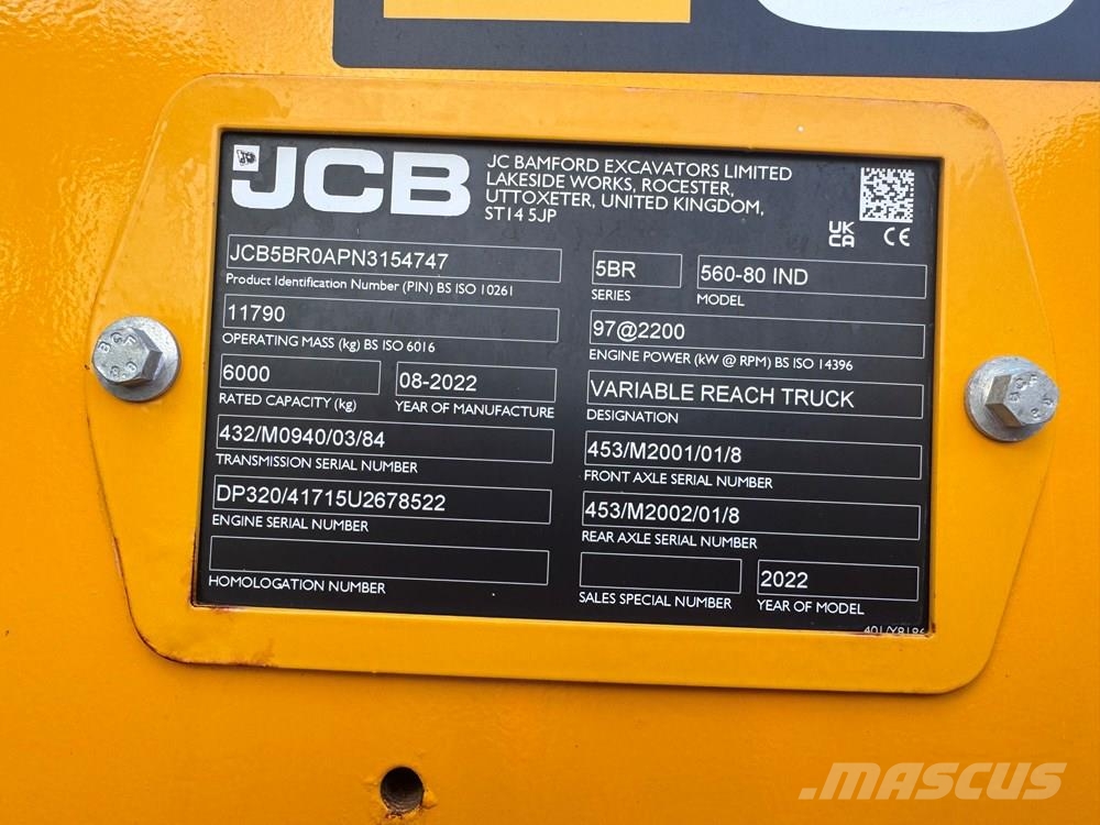 JCB 560-80 WASTEMASTER LOADALL مناولات متداخلة