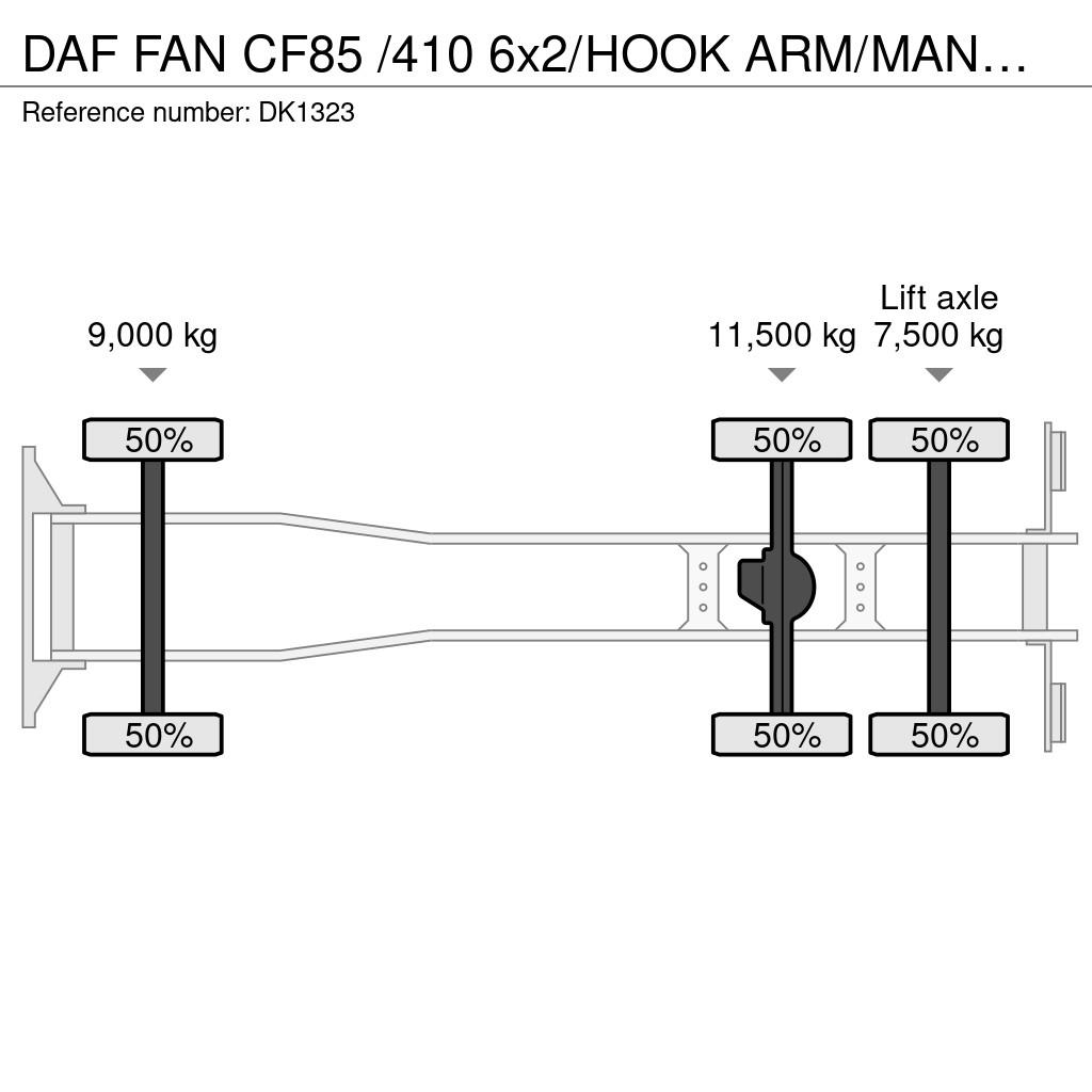 DAF FAN CF85 /410 6x2/HOOK ARM/MANUAL! gancho Caminhões Roll-on Roll-off