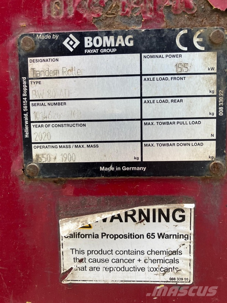Bomag BW 80 AD-5 Çift tamburlu silindirler
