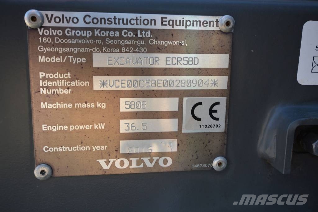 Volvo ECR 58 D Minibagger < 7t