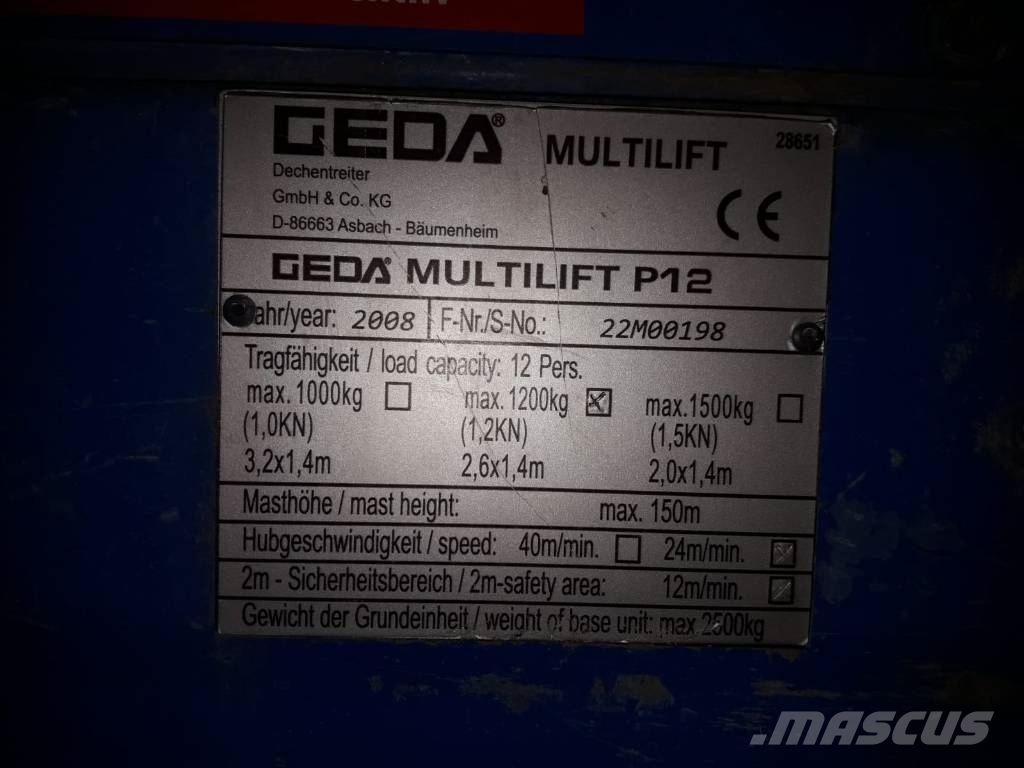 Geda Geda Multi lift P12 Podnośniki masztowe