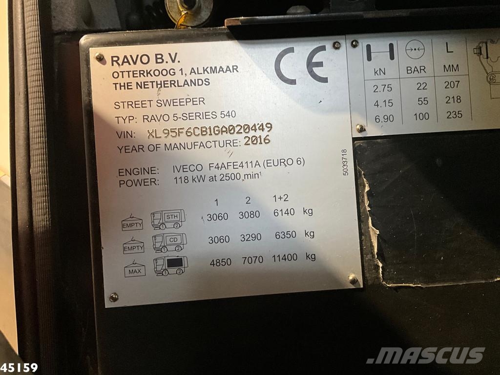 Ravo 540 CD Euro 6 with 3-rd brush Camión de barrendero