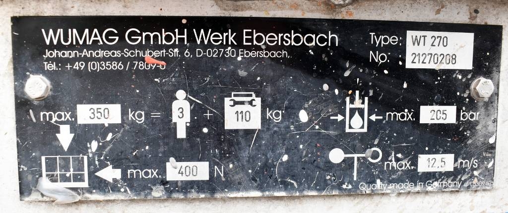 Wumag WT 270 Bilmontert lift